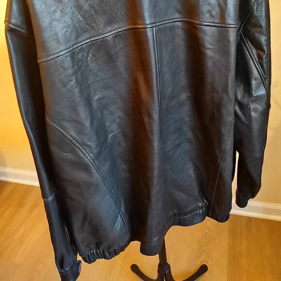 Jos. A. Bank Men's Black Leather Jacket - Pockets - Size 2XB - Picture 3 of 8